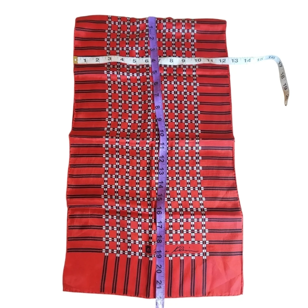 Anne Klein Red Black White Abstract Print 100% Silk